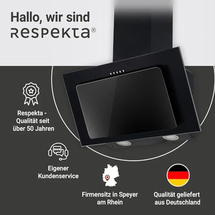 respekta CH 33060 WB, Motorhaube, Esse, Breite: 59.5 cm, Tiefe: 29 cm, Absaugung und Rückführung (mit zusätzlichem Rückführungsset), Weiß – Bild 9