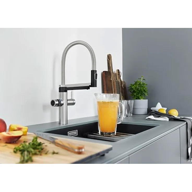 BLANCO drink,soda EVOL-S Pro satin gold, Multifunktionales Soda-Wassersystem, Gekühltes Wasser in still, medium und sprudel, Inklusiv App, Wassersprudler, Click und Touch Mengeneinstellung, BWT Filter – Bild 2
