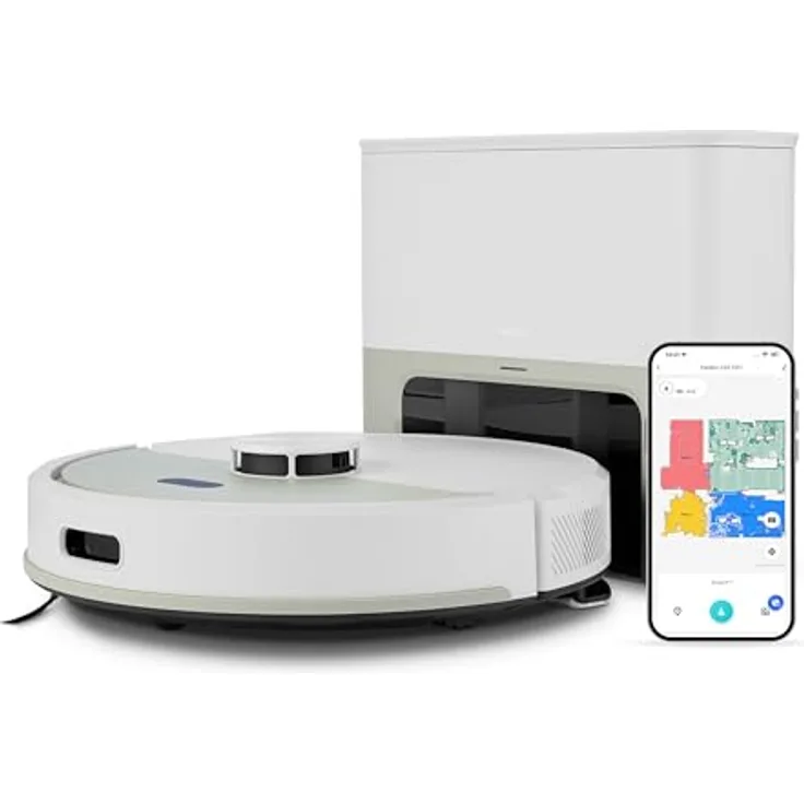 MEDION Saugroboter X22 SW+, 2-in-1 mit Absaugstation, Lasernavigation, 5000Pa Saugkraft, mehrere Etagen, grau