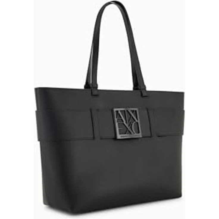 Armani Exchange Shopper Tasche 34.5 cm, 100% Polyurethan, schwarz – Bild 7