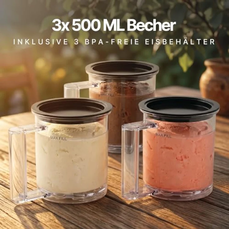 Seeger Eismaschine MultiCream 10-in-1, 1,5 l, 800 W mit digitalem Touchscreen und BPA-freien EasyCups – Bild 9