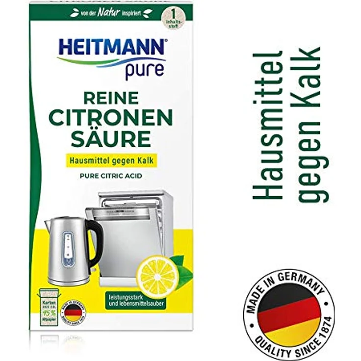 HEITMANN pure Reine Citronensäure: Ökologischer Bio-Entkalker - Pulver, 1x 350 g – Bild 2