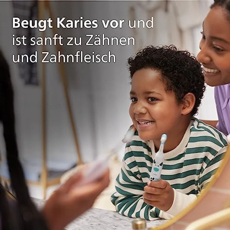 Philips Sonicare For Kids elektrische Zahnbürste - Design a Pet Edition - mit besonderen Tieraufklebern für Kinder, schmales Reiseetui und USB-Ladegerät (Modell HX3603/01) – Bild 5