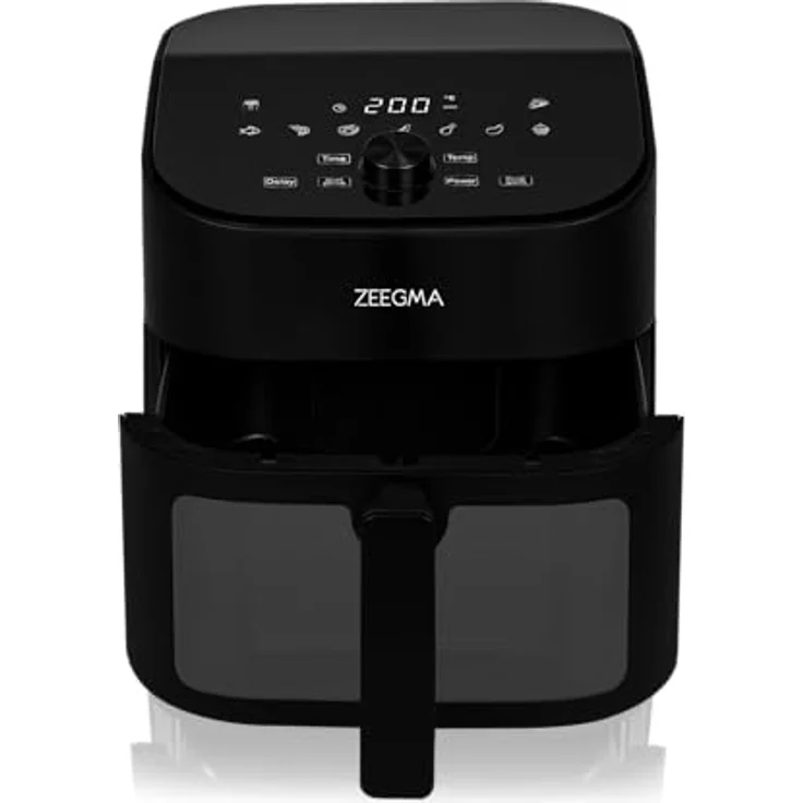 Zeegma KNAPPER CHEF Heißluftfritteuse 1600 W, 6,5 L, 9 Programme, Timer, 60-200°C, 60 Sek. Aufheizen – Bild 4