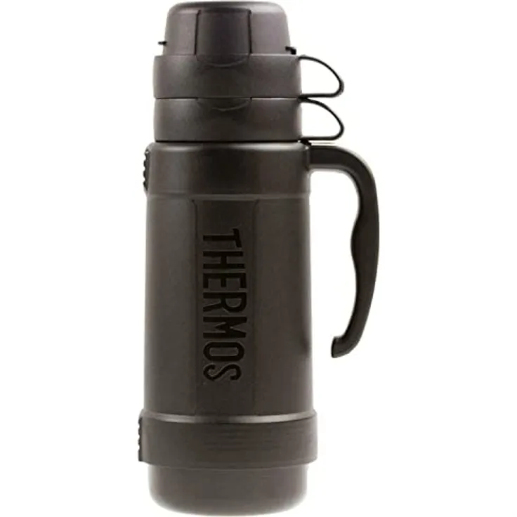 Thermos Eclipse Thermoskanne, 1 l, Schwarz, isolierte Edelstahlkonstruktion für heiße und kalte Getränke