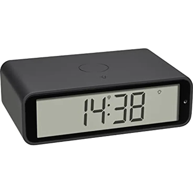 TFA Dostmann Twist Funkwecker, 60.2560.10, um 180° drehbares Display, Weckalarm mit Snooze-Funktion, Hintergrundbeleuchtung, anthrazit