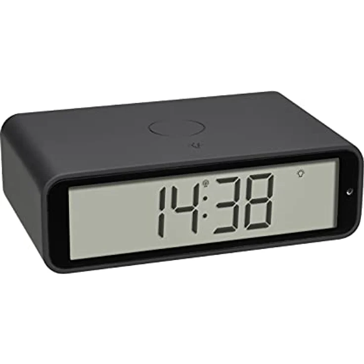 TFA Dostmann Twist Funkwecker, 60.2560.10, um 180° drehbares Display, Weckalarm mit Snooze-Funktion, Hintergrundbeleuchtung, anthrazit – Bild 1