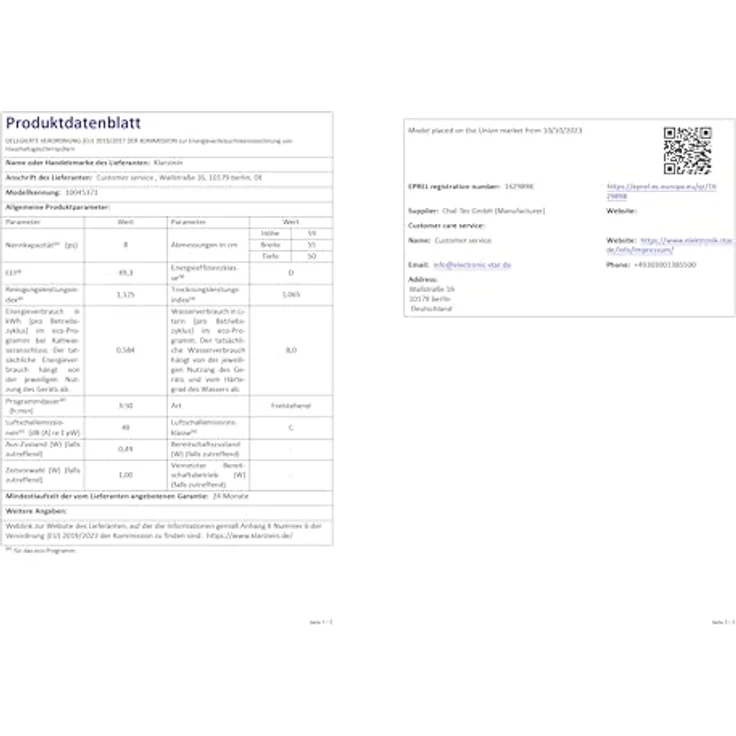 Klarstein Mini-Geschirrspüler Amazonia Eco 8, Leiser Tischgeschirrspüler für 8 Gedecke, 7 Spülprogramme, Weiß – Bild 10