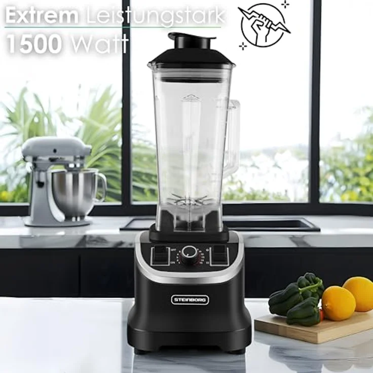 STEINBORG Standmixer SB-7060, 1500 W, 2 Liter Mixbehälter,Tritan-Material (BPA-frei),6-Blatt-Design Klingen, Hochleistungsmixer mit 9535 Vollkupfer-Motor – Bild 2