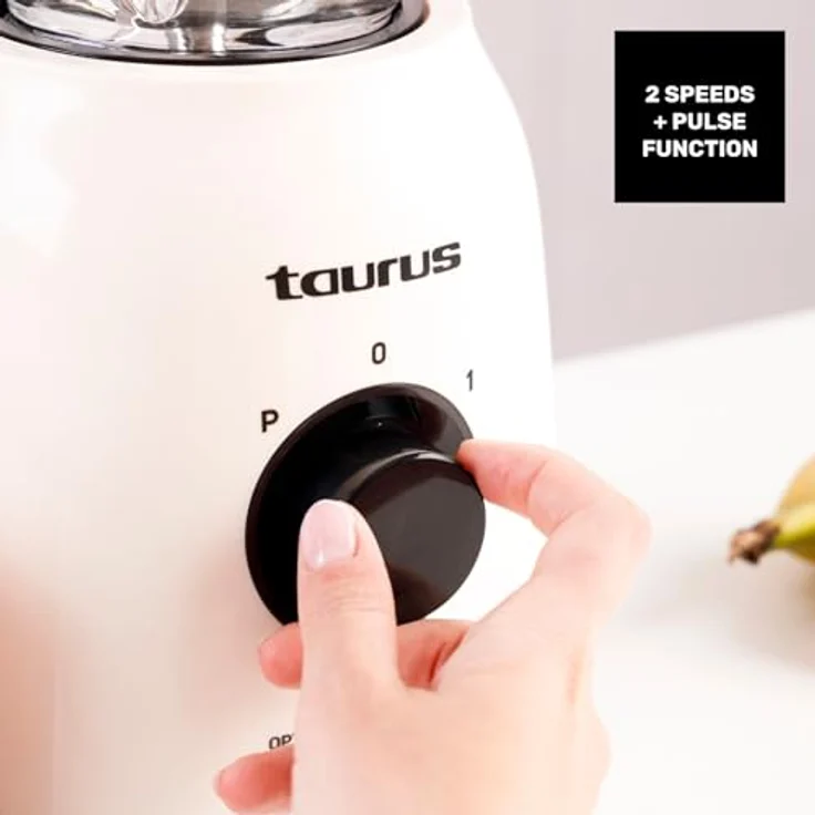 Taurus Standmixer Optima Vintage MAX, 1500W, 21.500 U/min, 1,8L Glasbehälter, Edelstahlklingen, Eiscrusher-Funktion, 2 Geschwindigkeiten + Turbo, Retro-Look – Bild 5