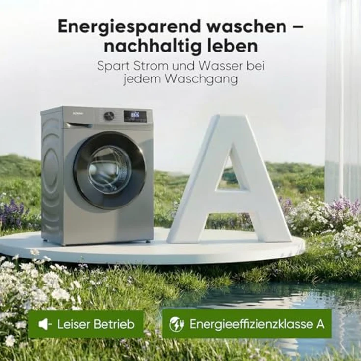 Bomann® WA 7175.1 Waschmaschine 7kg, Inverter-Motor, max. 1400 U/min, LED-Display, 15 Programme, Titan – Bild 4