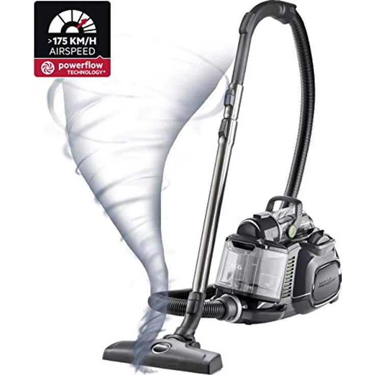 AEG LX7-2-ÖKOX Staubsauger ohne Beutel (55% Recyclingmaterial, inkl. Zusatzdüsen, 750 Watt, 9 m Aktionsradius, 1,4 l Staubbehälter, ergonomischer Handgriff, waschbarer Hygiene Filter, schwarz-grün) – Bild 2