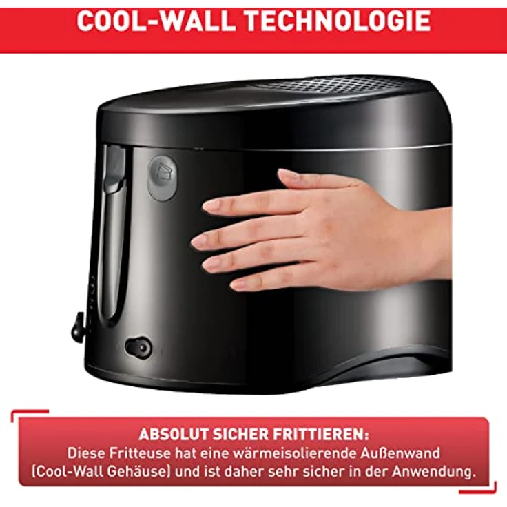 Tefal FF107810 Fritteuse, 1900 Watt, 2,1 l Öl-Volumen, regelbarer Thermostat, schwarz – Bild 4