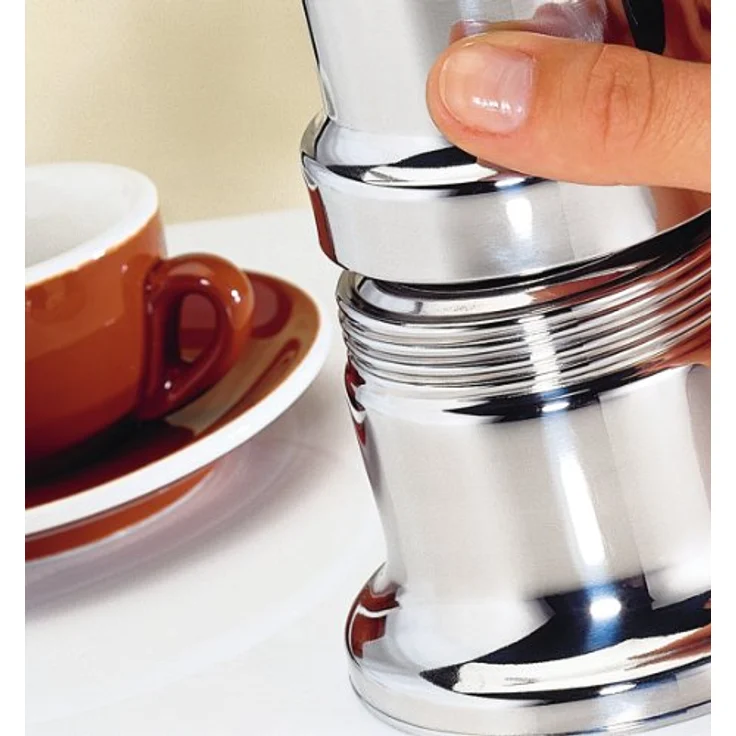 Cilio 342048 Manuelle Kaffeemaschine Mokka-Kanne Edelstahl, Espressokanne, Silber – Bild 5