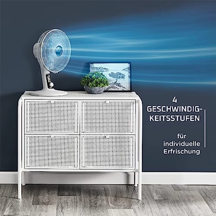 Rowenta VU2731 Turbo Silence Extreme+ Tischventilator | leistungsstark | leise mit nur 38 dB(A) | geringer Energieverbrauch | 4 Geschwindigkeiten | automatische Oszillation | sicher | Weiß – Bild 4