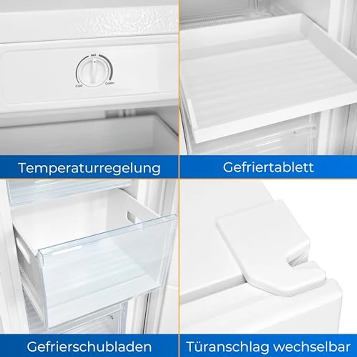 Exquisit Gefrierschrank GS5230-H-010E weiss | Nutzinhalt: 165 L | 4* Gefrieren | Standgerät – Bild 3