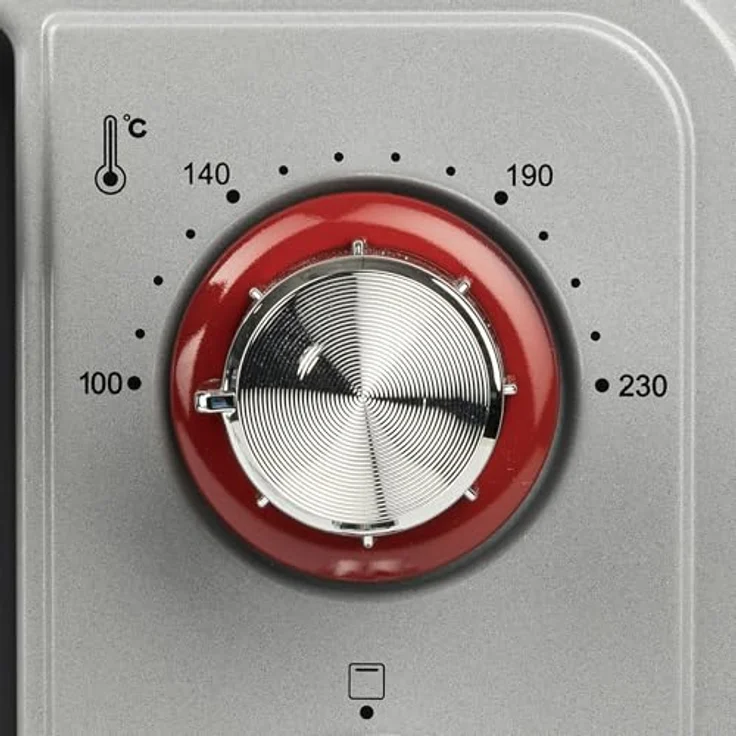 Girmi FE20, 20 l Edelstahl Minibackofen, freistehend, Drehregler, Temperaturbereich 100 - 230 °C, Quarzheizung, Silber – Bild 3