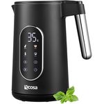 ecosa Wasserkocher Edelstahl mit Temperatureinstellung (40°C-100°C) 1,7 Liter Teekocher LED Display 2200 Watt BPA FREI Warmhaltefunktion Water Kettle