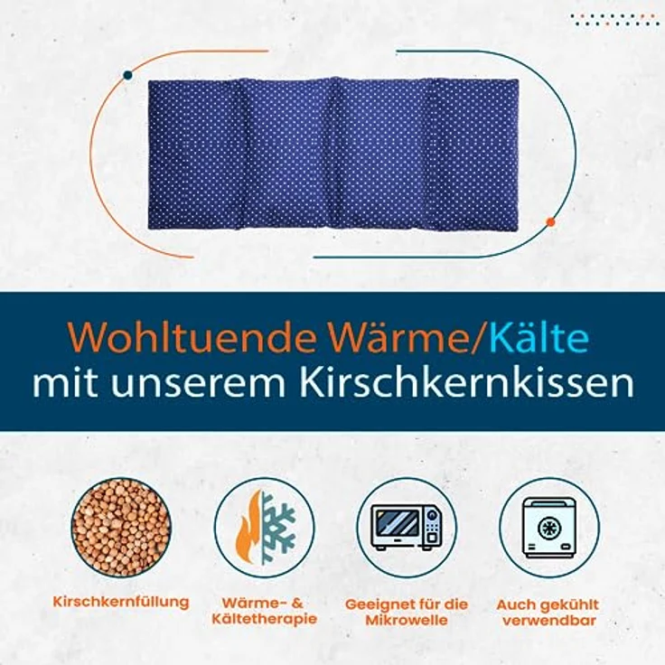 IEA Medical Kirschkernkissen Mikrowelle, Wärmekissen, Getreidekissen, Kirschkernkissen Nacken Schulter, Kirschkernkissen XXL, Wärmekissen Rücken – Bild 2