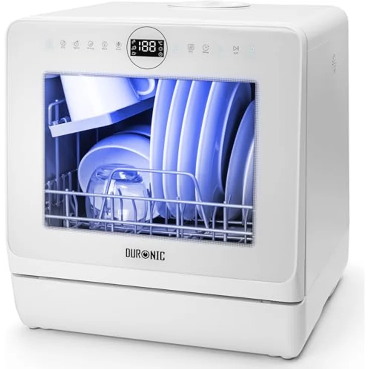 Duronic DW5 WE, Tischgeschirrspüler für 3 Gedecke mit 6 Programmen, 5 l Wassertank, ideal für Wohnmobile und kleine Küchen, in Weiß – Bild 2