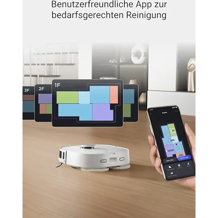 Eureka J12 ULTRA, Robotstaubsauger mit 3D-Objekterkennung, 5.200 mAh Akku, Weiss, mit Nasswischfunktion – Bild 7