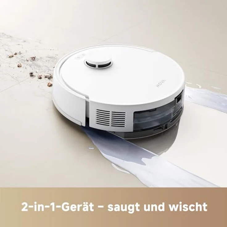 Dreame Mova E20 Plus, Saug- und Wischroboter mit automatischer Leerung, LDS Navigation, 5000 Pa Saugkraft, 2 in 1 Funktion, Weiß – Bild 6