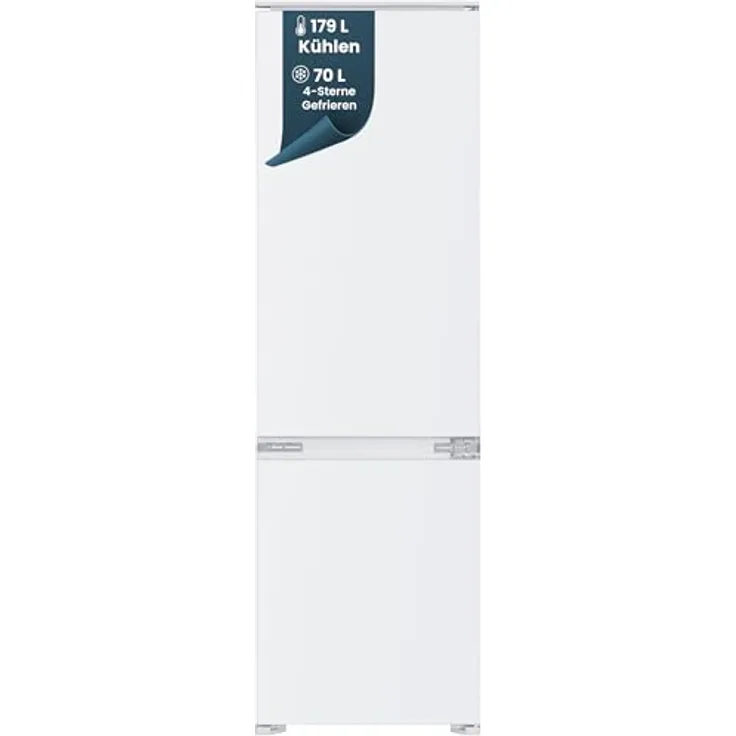homeX CFB2491E Einbaukühlschrank mit Gefrierfach, 249 Liter, Schlepptür, 178 cm Nische, Energieeffizienzklasse E, leise mit 39 dB