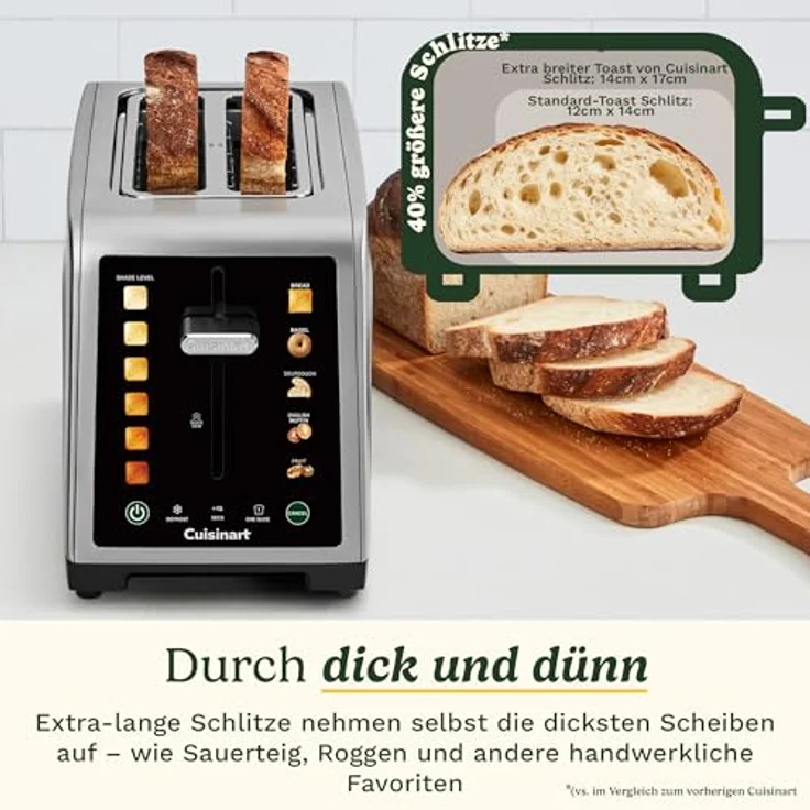 Cuisinart SimpliTouch 2-Slice Touchscreen Toaster, Edelstahl mit Farb-Touchscreen, XL-Schlitze, 6 Bräunungsstufen, intelligente Voreinstellungen – Bild 3