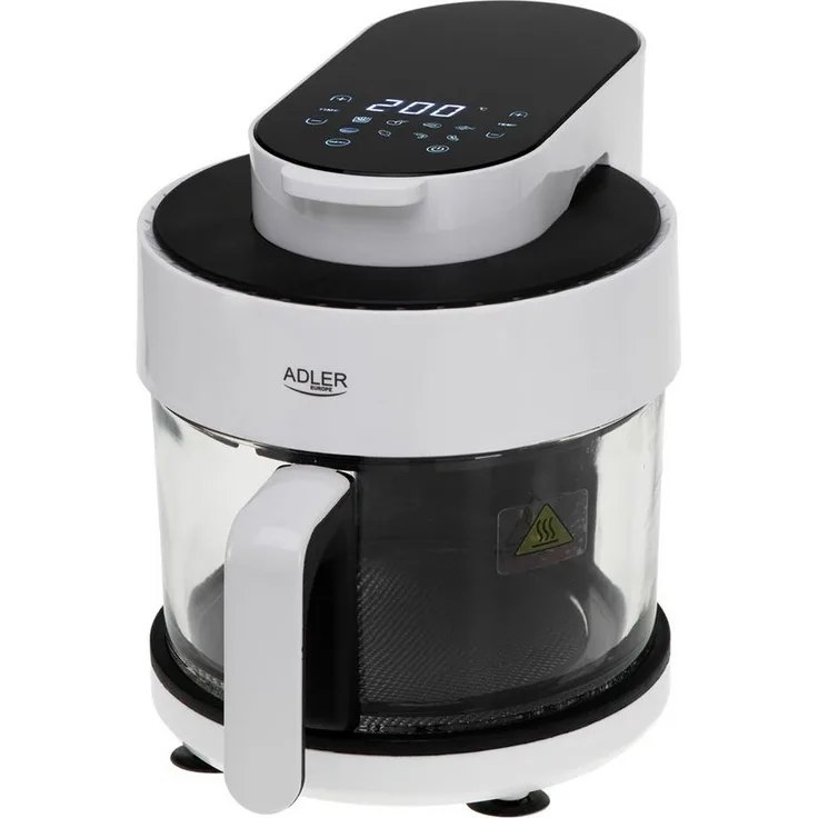 Adler Heißluftfritteuse AD 6316, 3L, 8 Programme, Timer, weiß, schwarz
