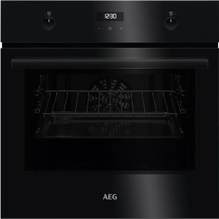 AEG Einbaubackofen Serie 5 mit Ringheißluft - Gleichmäßige Garergebnisse auf 3 Ebenen - Reinigung mit Wasserdampf - Elektronikuhr mit Timerfunktionen - Grillfunktion - Schwarz BEE43511AB – Bild 1