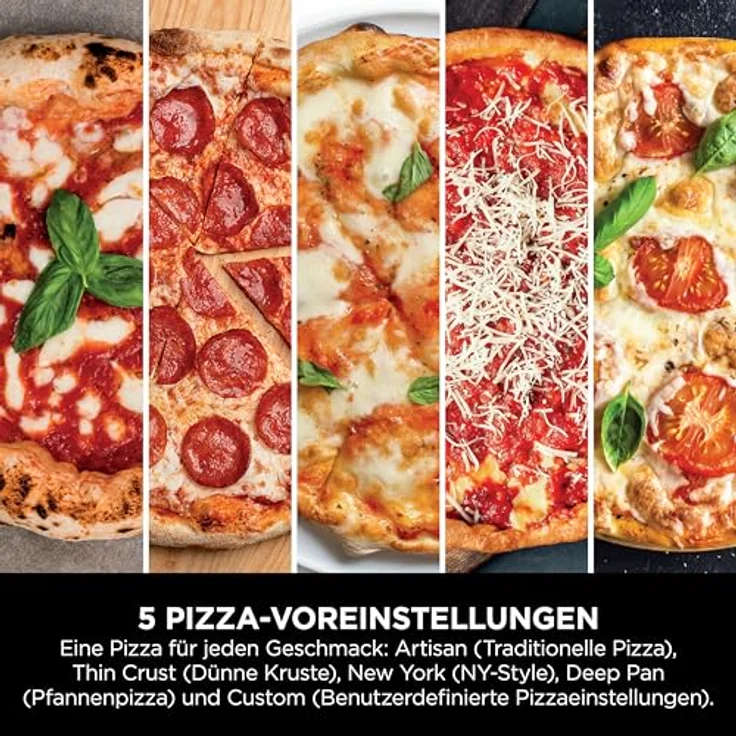 Ninja MO201EU, 4-in-1 Outdoor-Elektro-Pizzaofen und Heißluftfritteuse, für 30 cm Pizzen, Edelstahl, 370 °C – Bild 7