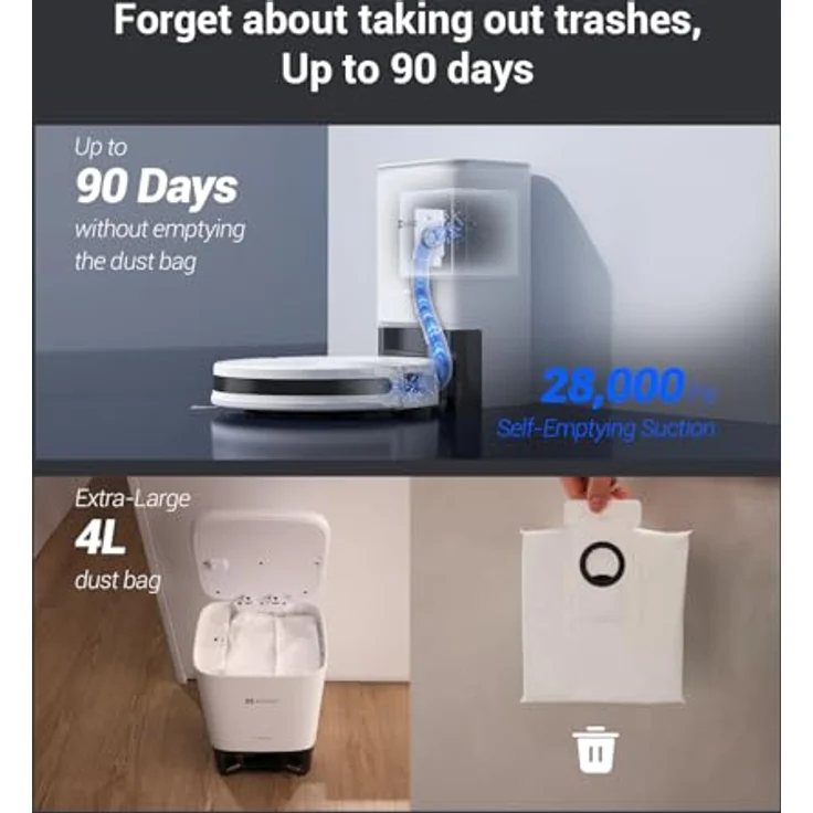 EZVIZ RC3 PLUS, Staubsauger Roboter, Weiss – Bild 4