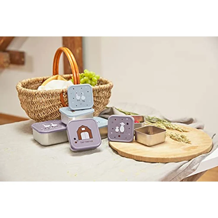 Lässig Snackbox Stainless Steel 3 pcs assorted Tiny Farme (2 Farben) Lilac – Bild 8