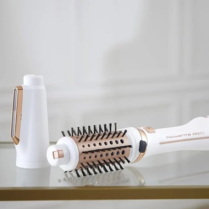 Rowenta Brush Activ Ultimate Care rotierende Warmluftbürste 2 in 1 StylingKeramikbeschichtungIonen Booster Technologie, Stylingdüse, innovative FlipFunktion, Weiß/Rosegold – Bild 5