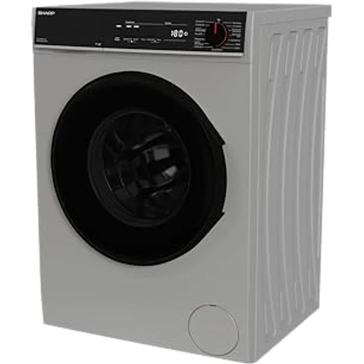 SHARP ES-PRO814SA-DE Waschmaschine Frontlader, 8kg, 1400U/min, Inverter, 15 Programme inklusive 60 Minuten Kurzprogramm, Dampffunktion, WiFi, AquaStop, Silber – Bild 4
