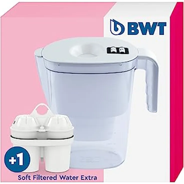BWT Wasserfilter Vida Weiß 2,6L | Filter entfernt Kalk, Chlor, Blei & Kupfer