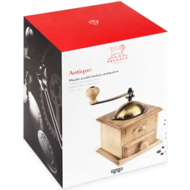 Peugeot Antique AA8 Kaffeemühle, Braun, 21 cm, feines oder grobes mahlen von gerösteten Kaffeebohnen, mit herausnehmbarer Schublade – Bild 2