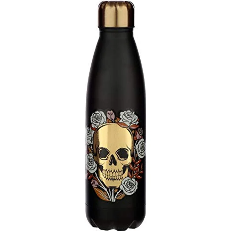 Thermoflasche aus Stahl 500 ml - Totenköpfe mit Rosen – Bild 2