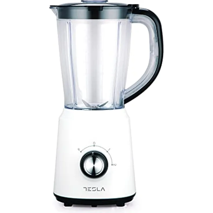 Tesla BL201W, Standmixer, 1,5 l mit Edelstahlklingen, zwei Geschwindigkeitsstufen und Pulsfunktion, Weiß