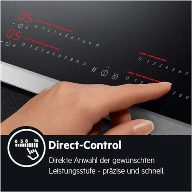 AEG Induktionskochfeld autark 80cm mit Dunstabzug in Schwarz – Made in Germany – 4 Flex-Kochzonen mit Bridge – Auto-Funktion des Dunstabzugs – Aktivkohlefilter – TH84CB0FRB – Bild 5
