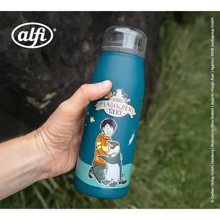 alfi KIDS ISO BOTTLE 350ml Benni, Isoliertrinkflasche für Kinder aus Edelstahl, auslaufsicher mit Drehverschluss, hält 12 Stunden heiß, 24 Stunden kalt, für Kohlensäure geeignet, BPA-frei – Bild 2