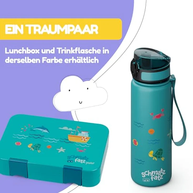 Klarstein Schmatzfatz Trinkflasche, 500 ml Kinderflasche mit auslaufsicherem Verschluss und Fruchtaufsatz für Schule und Outdoor, BPA-frei – Bild 6