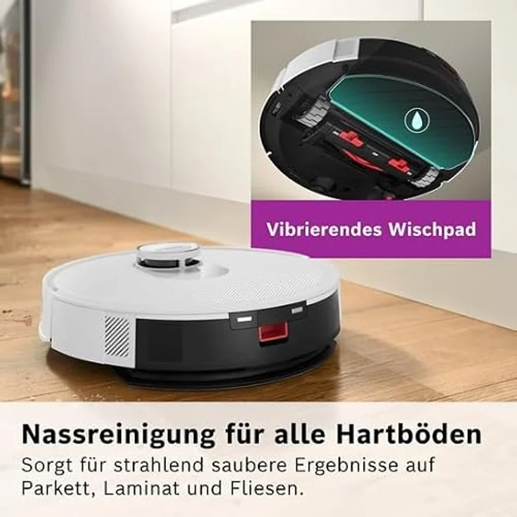 BOSCH BCRD2W Spotless Advanced Saugroboter mit integrierter Wischfunktion, 11.000 Pa Saugleistung, weiß – Bild 4