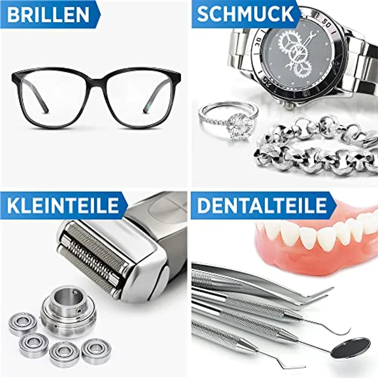 Prinox Ultraschallreiniger Konzentrat inkl. Mikrofasertuch I Extrem ergiebig, 700 Bäder je Flasche - Für Brille, Schmuck, Gebiss, Kleinteile – Bild 2