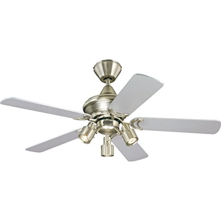 Westinghouse Kingston 7211440 Deckenventilator, A++ to E, Metall, GU10, gebürstetes aluminium, 105 x 105 x 47 cm – Bild 3