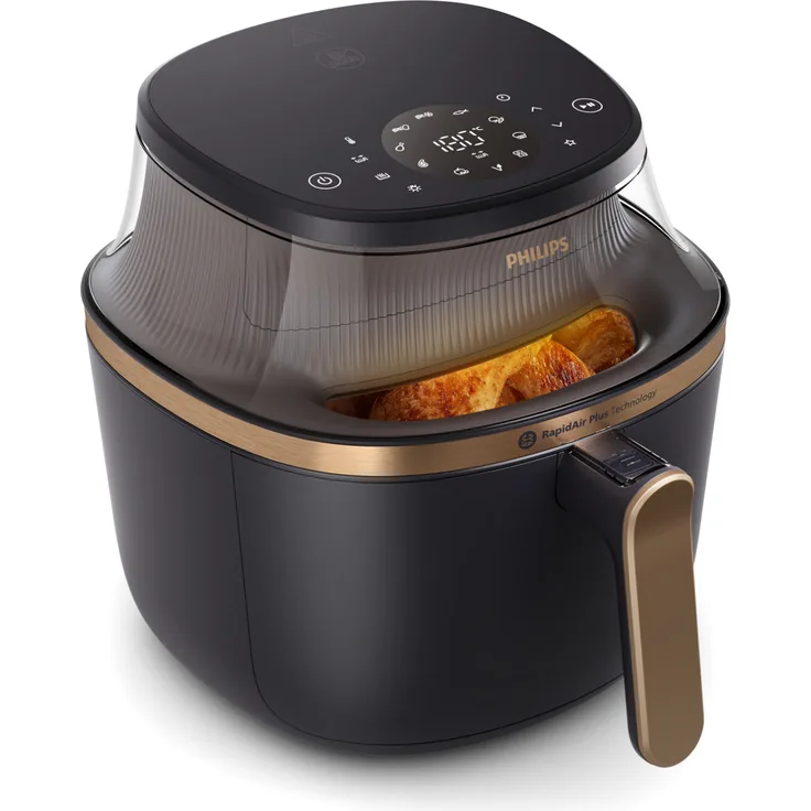 Philips Serie 3000 Airfryer NA342/00, Heißluftfritteuse mit 16 Kochfunktionen, 7,2 Liter Fassungsvermögen, RapidAir Plus Technologie, Touchscreen Bedienung