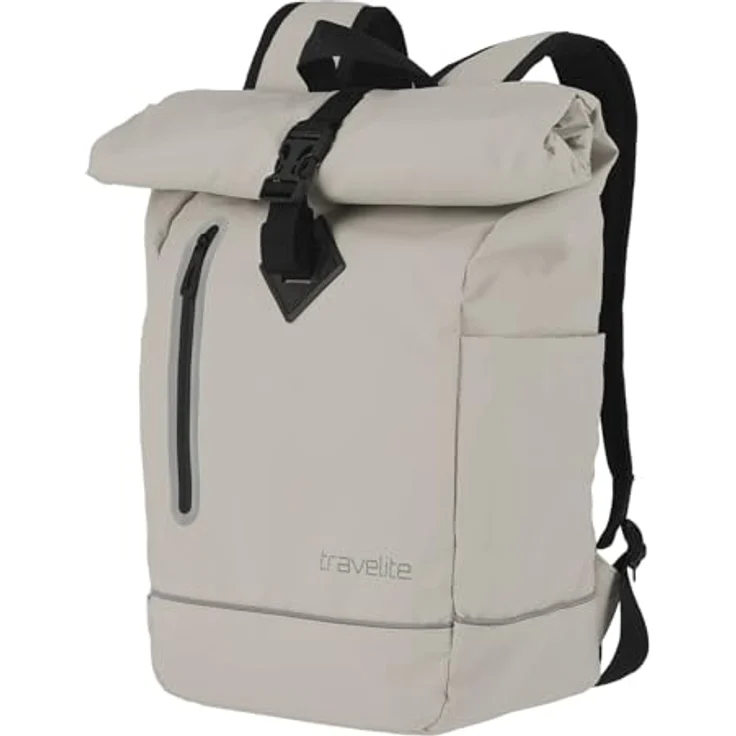 travelite BASICS Roll-Up Rucksack, Freizeitrucksack aus wasserfester Plane mit reflektierenden Applikationen, ideal für Wandern und Freizeit, viele Trendfarben verfügbar – Bild 4