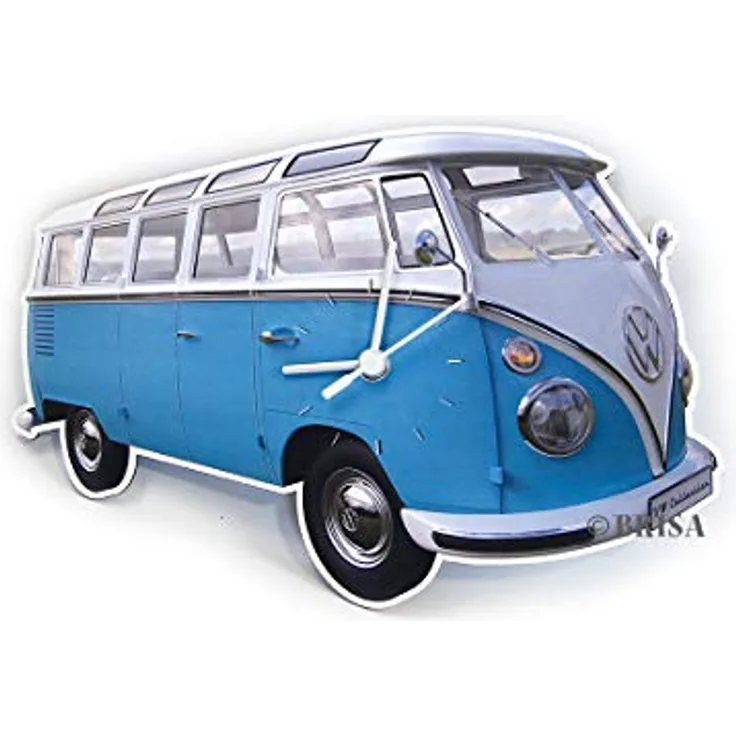 BRISA VW Collection - Retro-Vintage Volkswagen Nostalgie Wand-Uhr im VW T1 Bulli Bus Design
