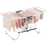 SONGMICS Wäscheständer Standtrockner, faltbar, 2 Flügel, platzsparend, Metall, Wolkenweiß/Taubengrau