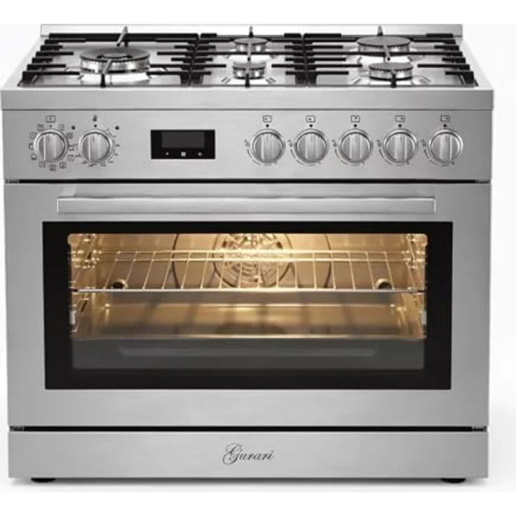 Gurari GCH E 818 X, 90 cm Edelstahl Gas Elektro Standherd mit 126 L Backofen, Selbstreinigung, AirFry, 11 Funktionen, WOK – Bild 2